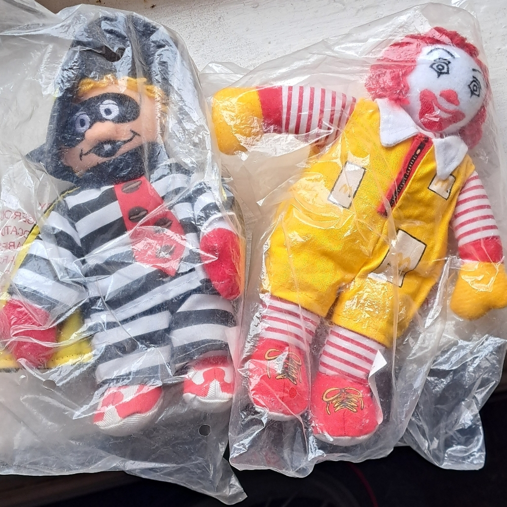 Hamburglar and Ronald McDonald 1996 Soft Bean Bag Doll Toys